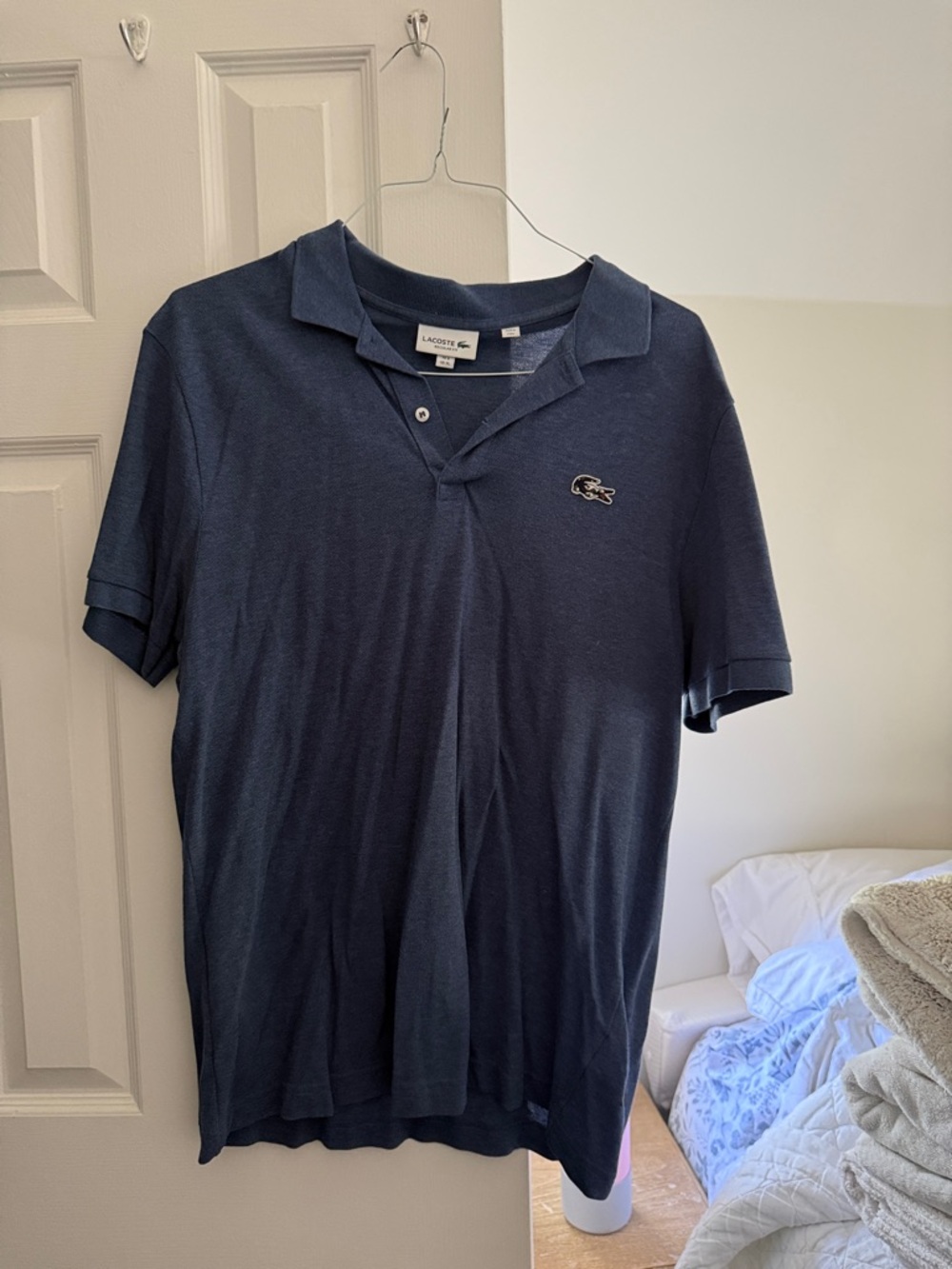 Lacoste Men's Dark Navy Polo with Crocodile Logo
